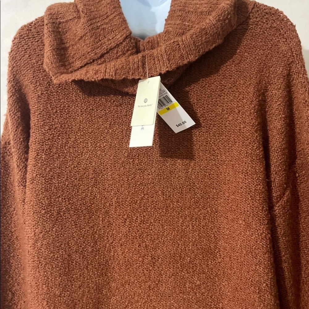 Pink Rose cowl neck sweater.
